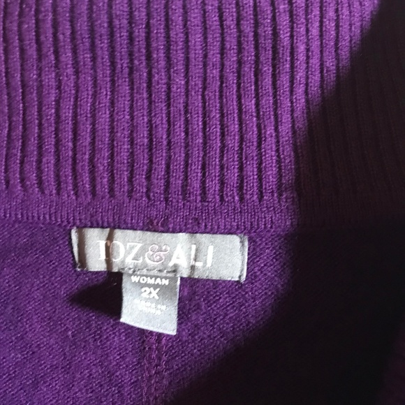 Women's Plus Size Cowl Neck Purple Sweater 2X - Picture 4 of 6